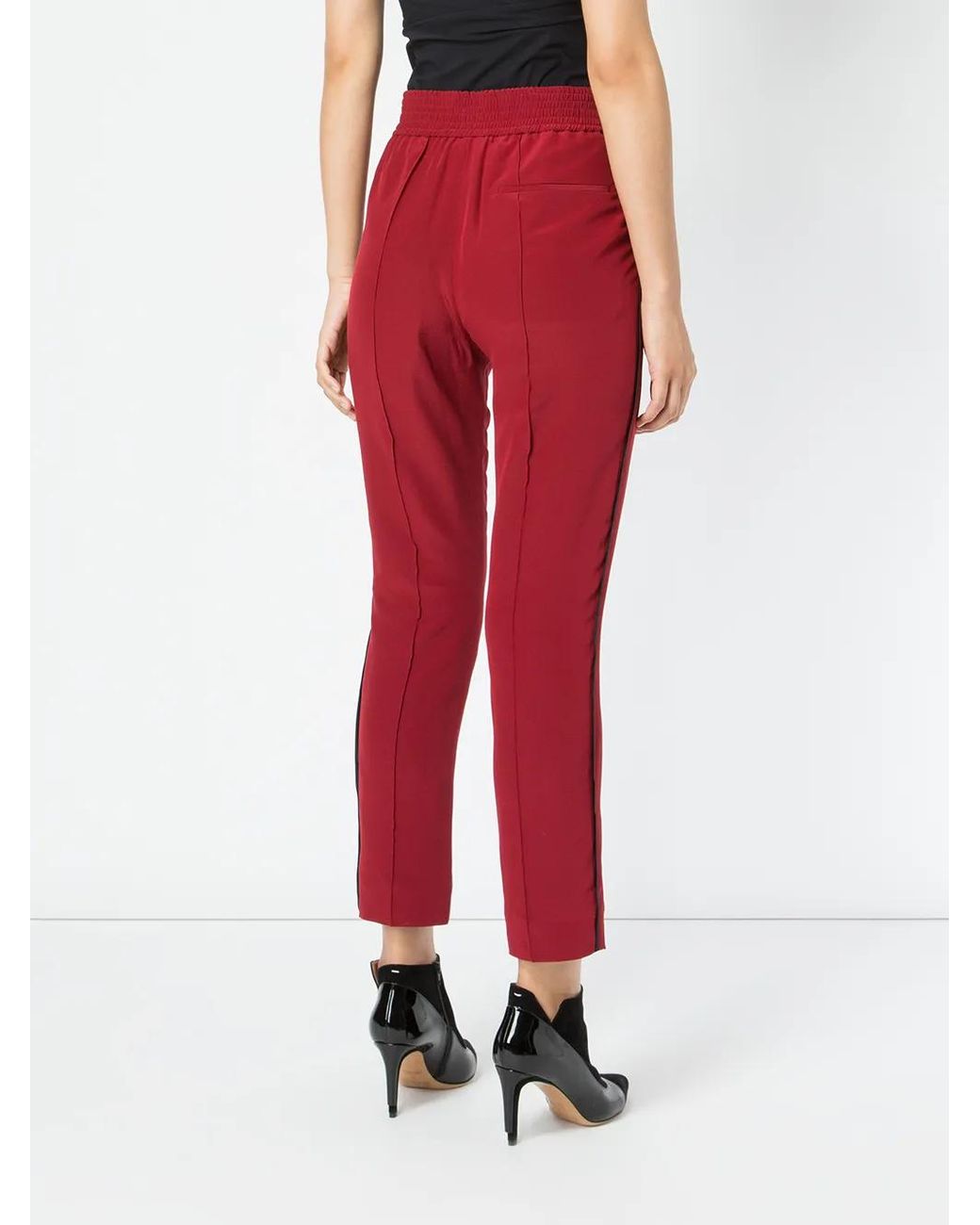 Haider Ackermann Red Elastic Waist Cropped Pants