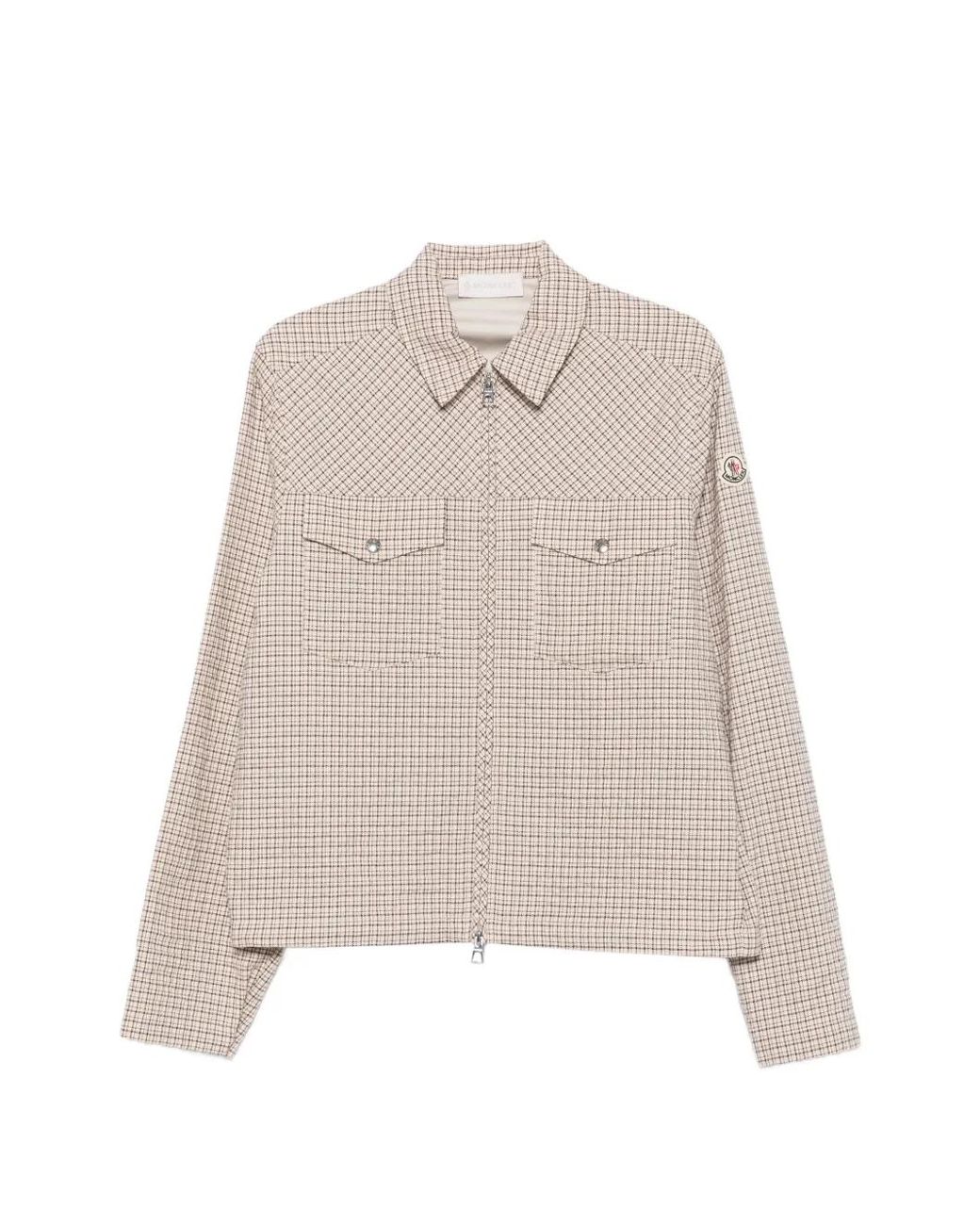 Moncler Natural Surchemise En Flanelle Micro Madras for men