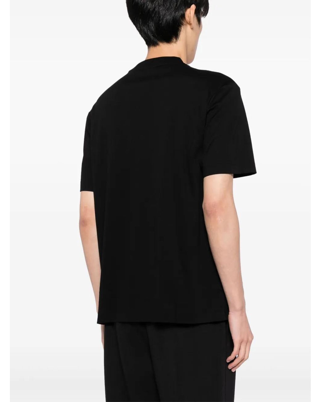 Boss Black Mercerised-Cotton T-Shirt With Double B Monogram for men