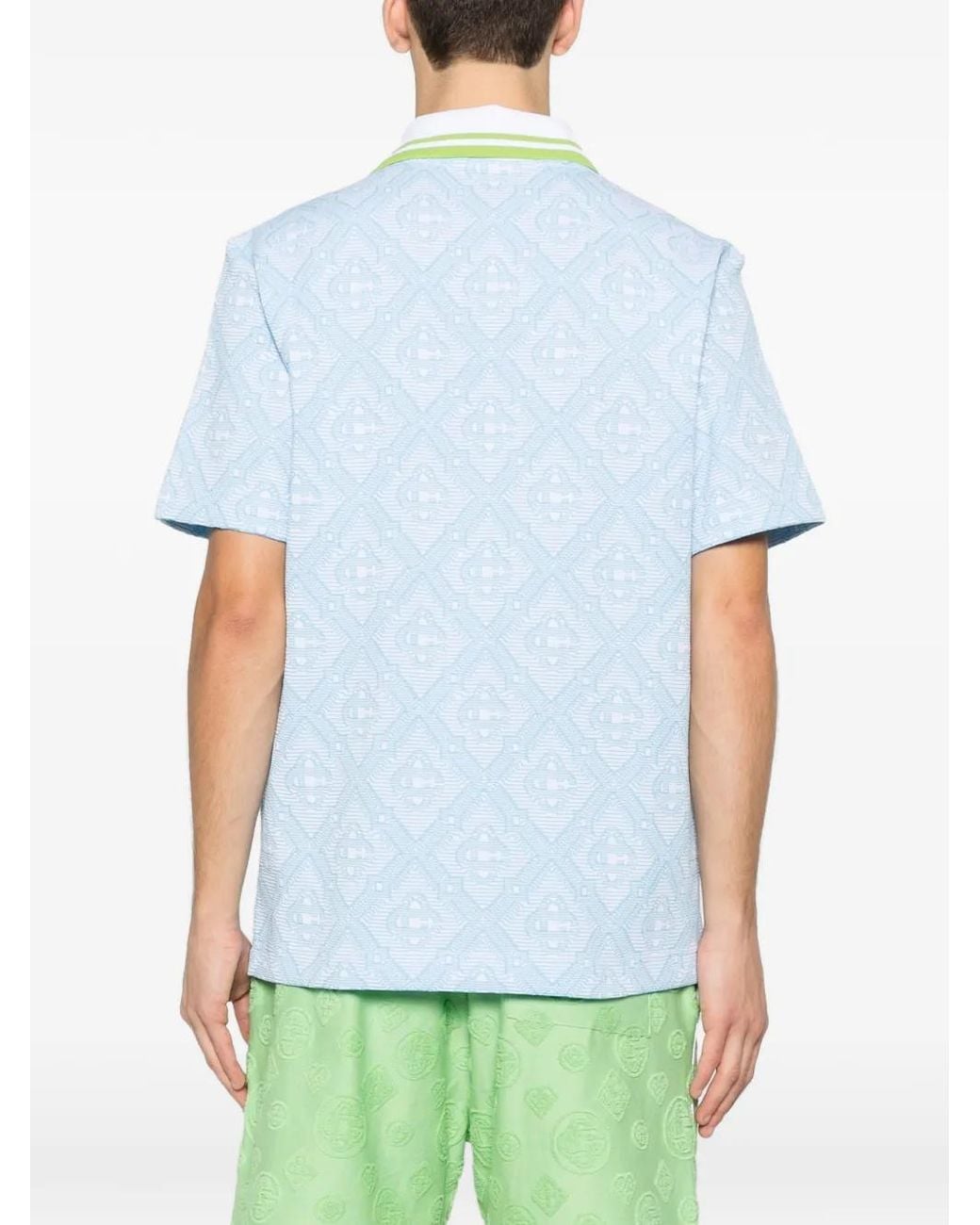 Casablanca Blue Jacquard Polo for men