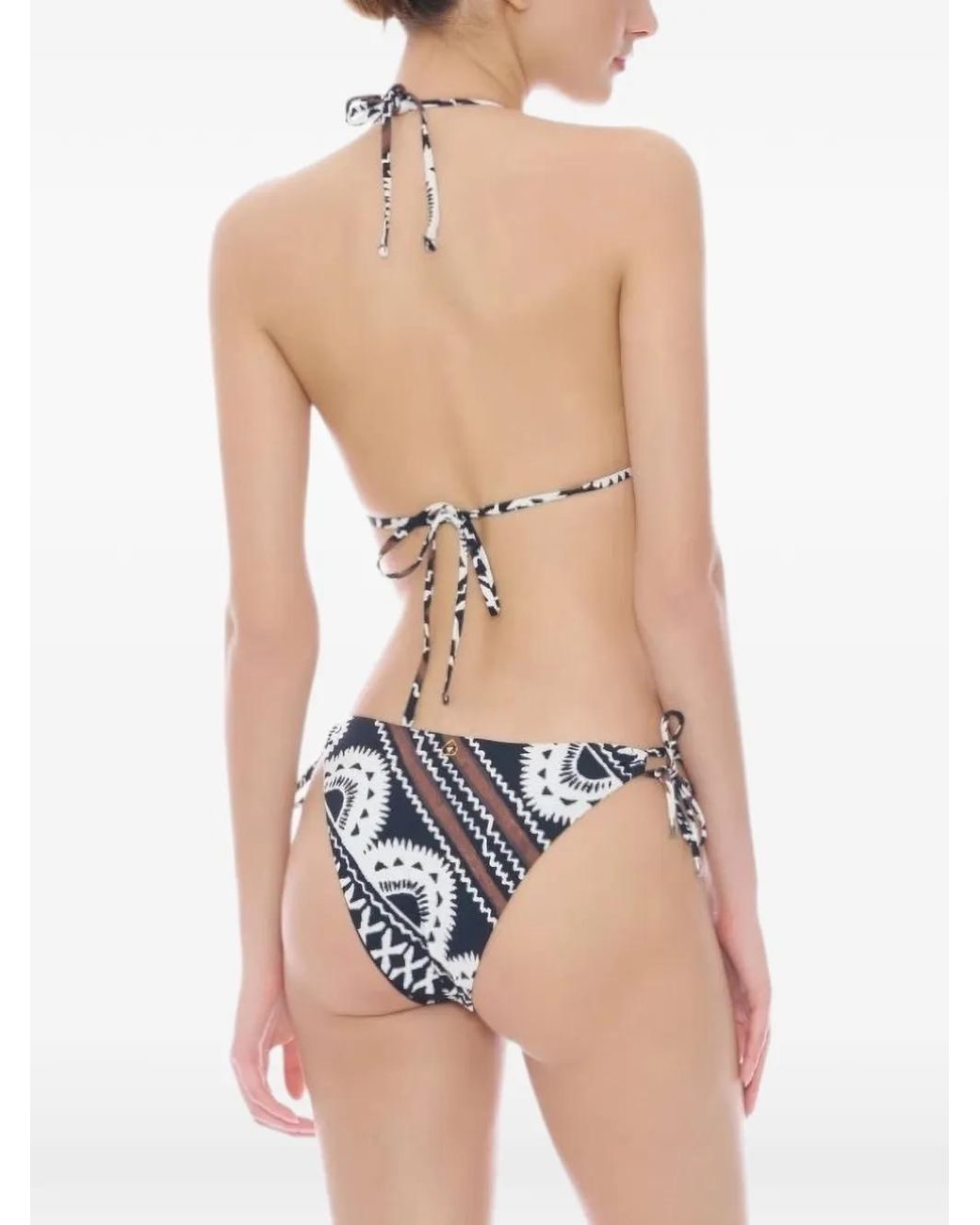 Miss Bikini Black Fringe Triangle Bikini Top