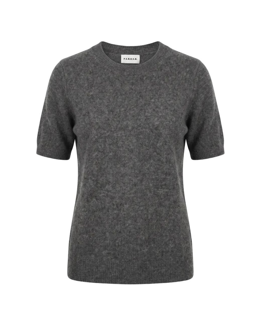 P.A.R.O.S.H. Gray Kurzärmeliger Strickpullover