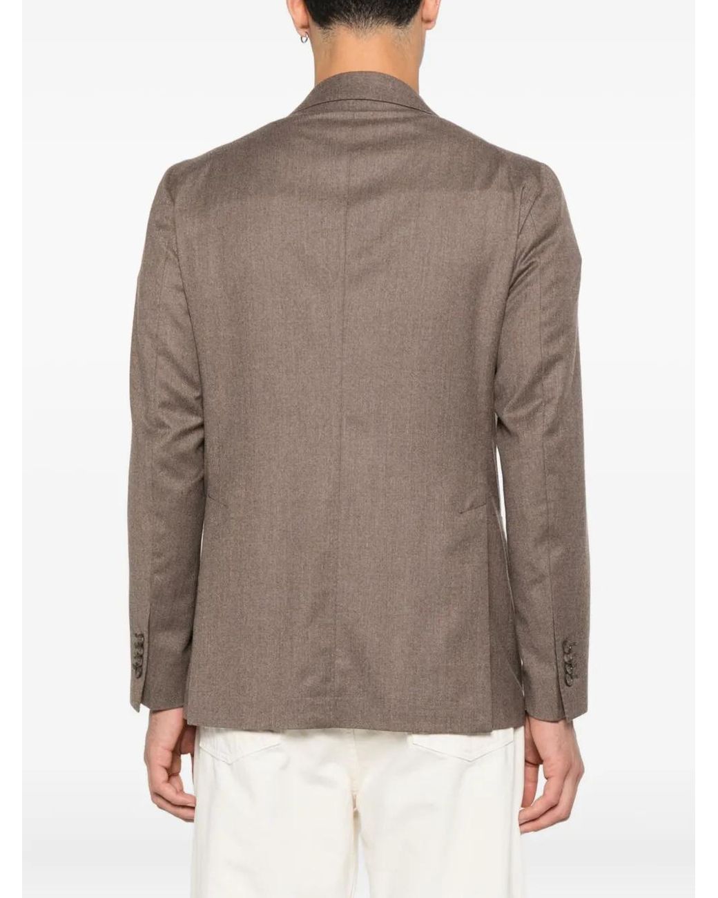 Tagliatore Brown Two-Button Patch-Pocket Jacket for men