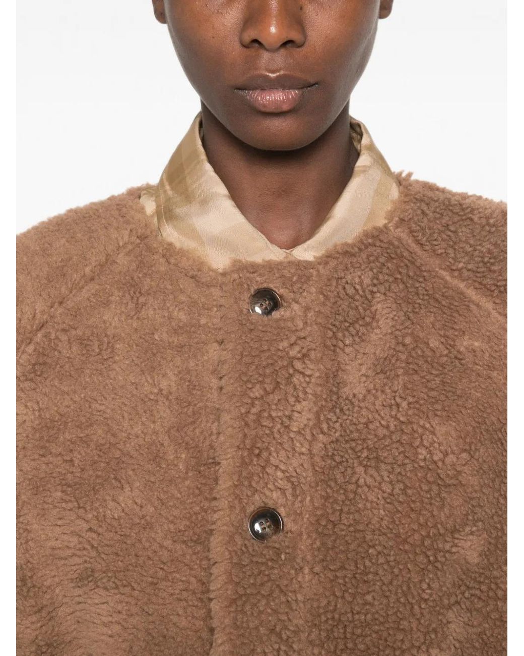 Five Jeans Brown Mattea Teddy-Texture Jacket