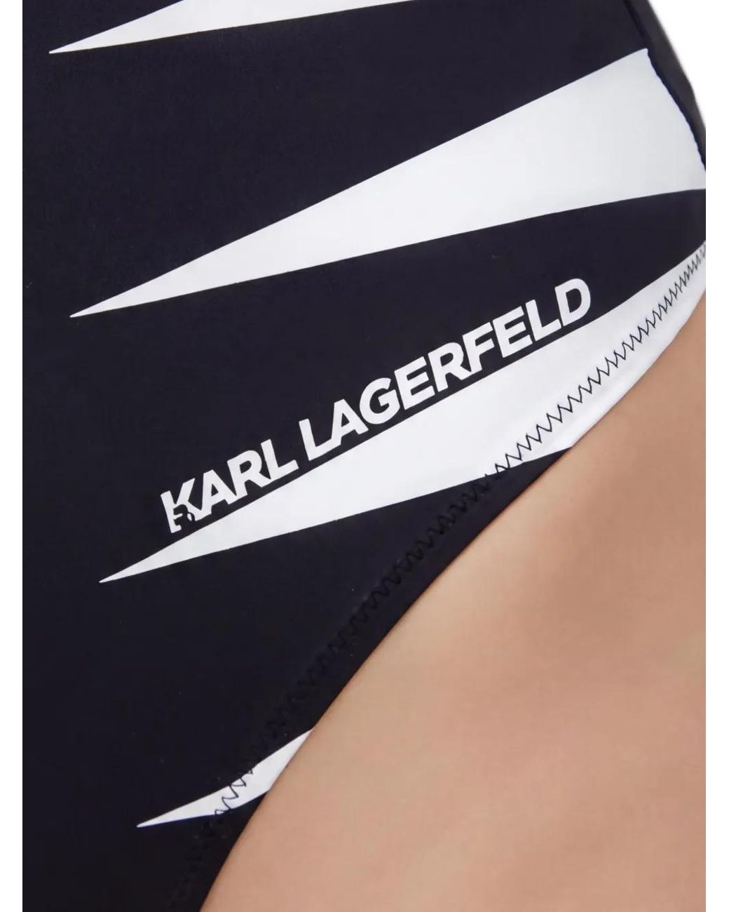 Karl Lagerfeld Blue Logo-Print Swimsuit