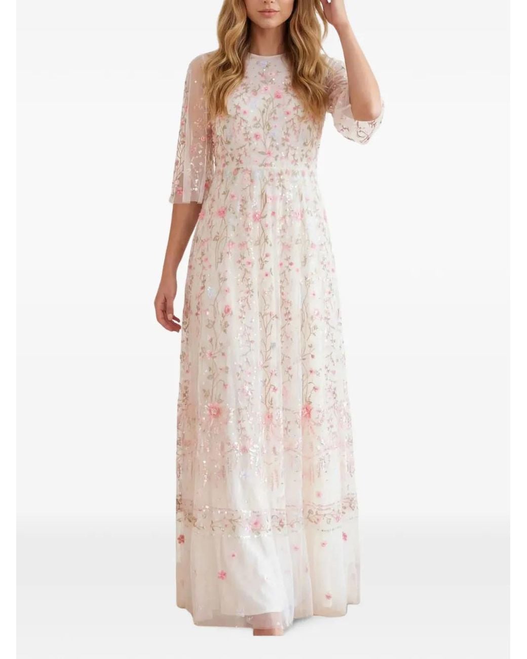Needle & Thread Rococo Ribbon Maxi Gown in White | Lyst