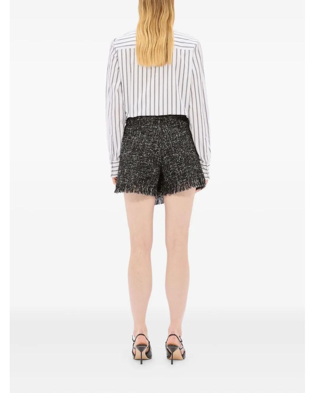 Pantalones Cortos De Tweed MSGM de color Black