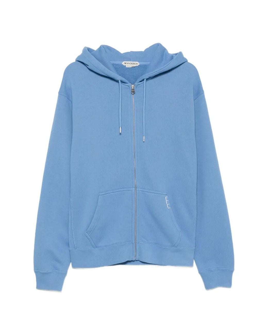 J.W. Anderson Blue Logo-Embroidered Zip-Up Hoodie for men