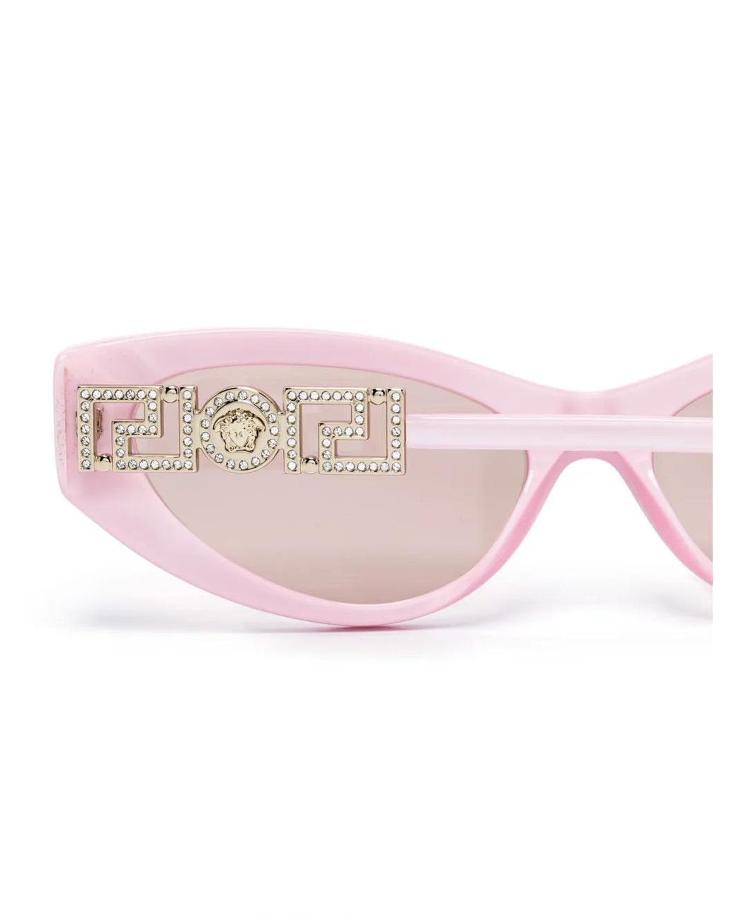 Versace Pink Greca Strass Cat-Eye Sunglasses