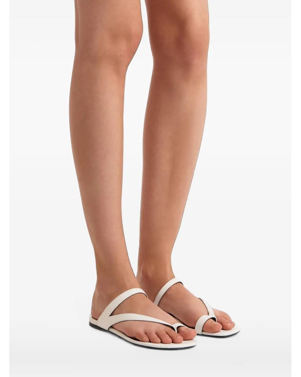 Khaite White Aimee Flat Sandals