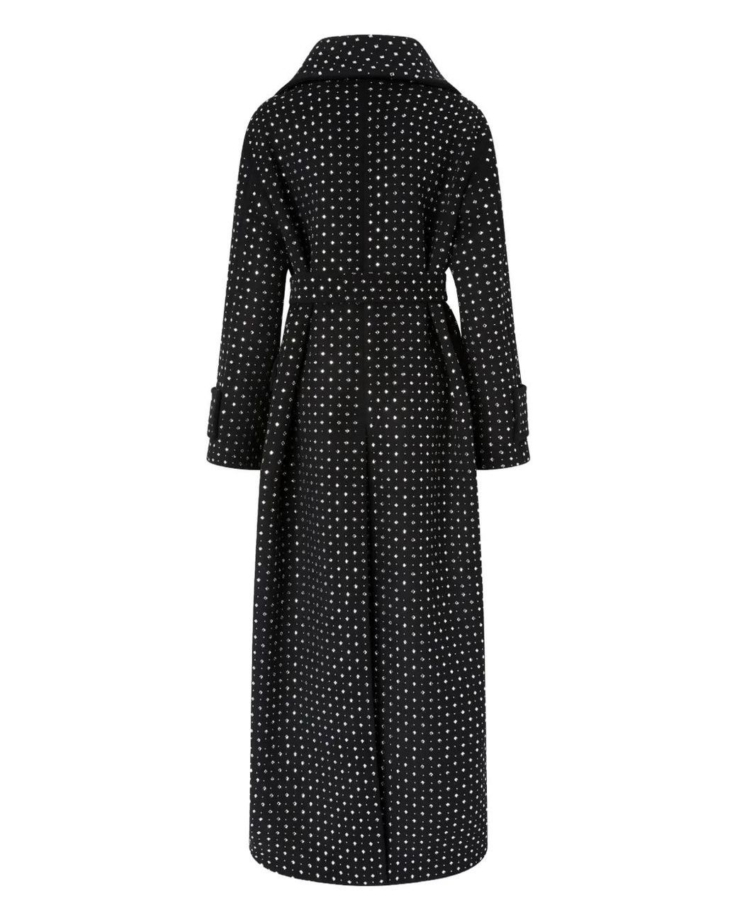 Pinko Black Coat With Rhinestones