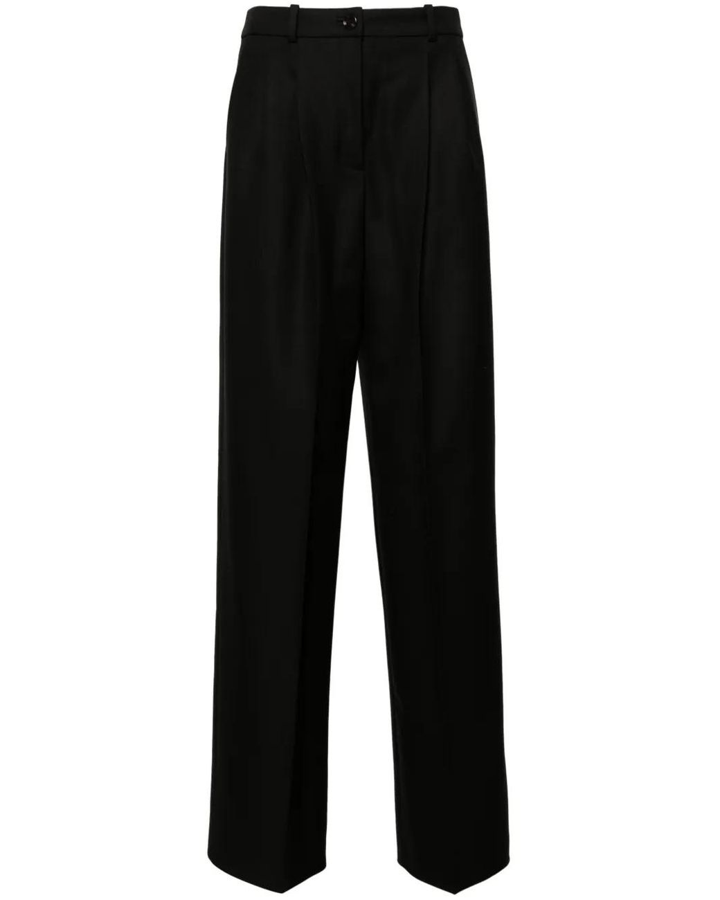 Boss Black Pleat-Detailed Virgin Wool Trousers