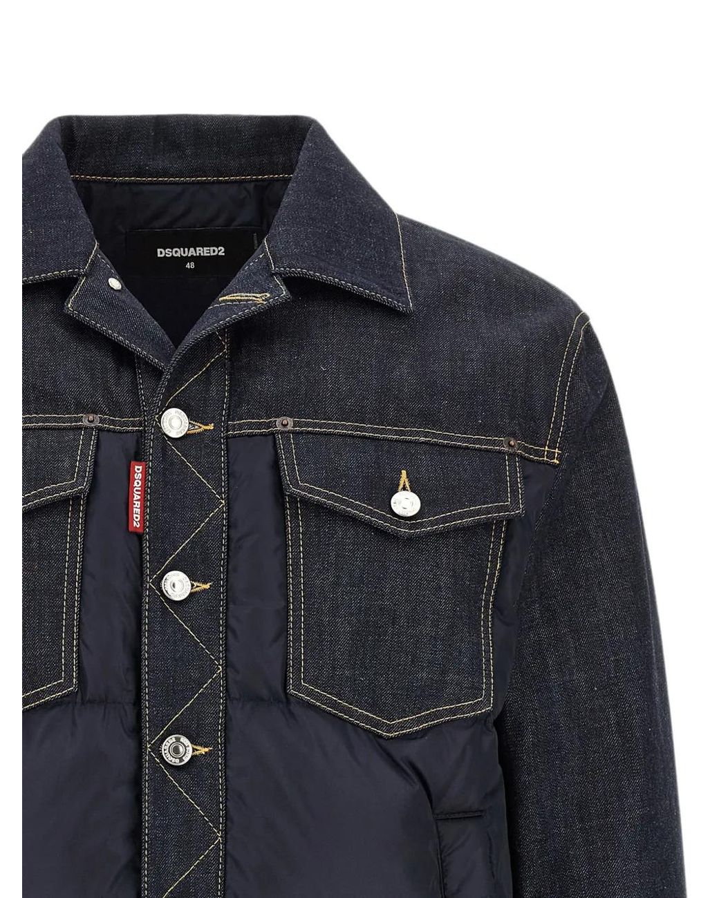 DSquared² Blue Hybrid Puffer Jacket for men
