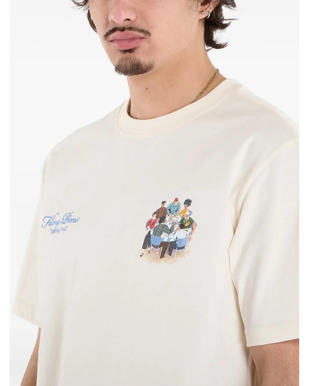 Filling Pieces White Logo-Print T-Shirt for men