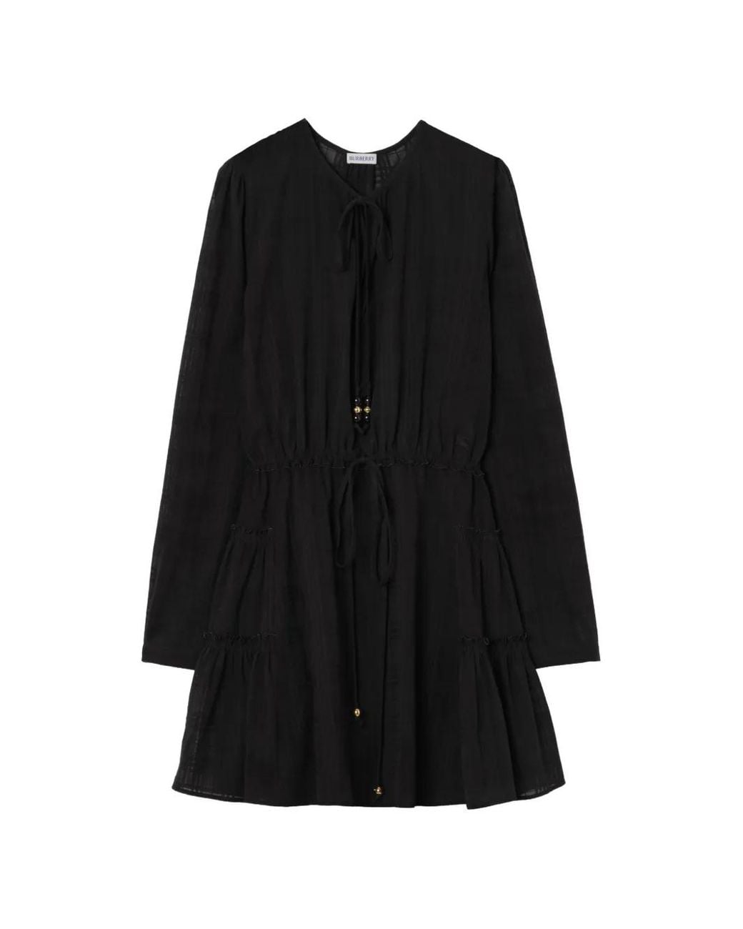 Burberry Black Check Cotton Voile Dress