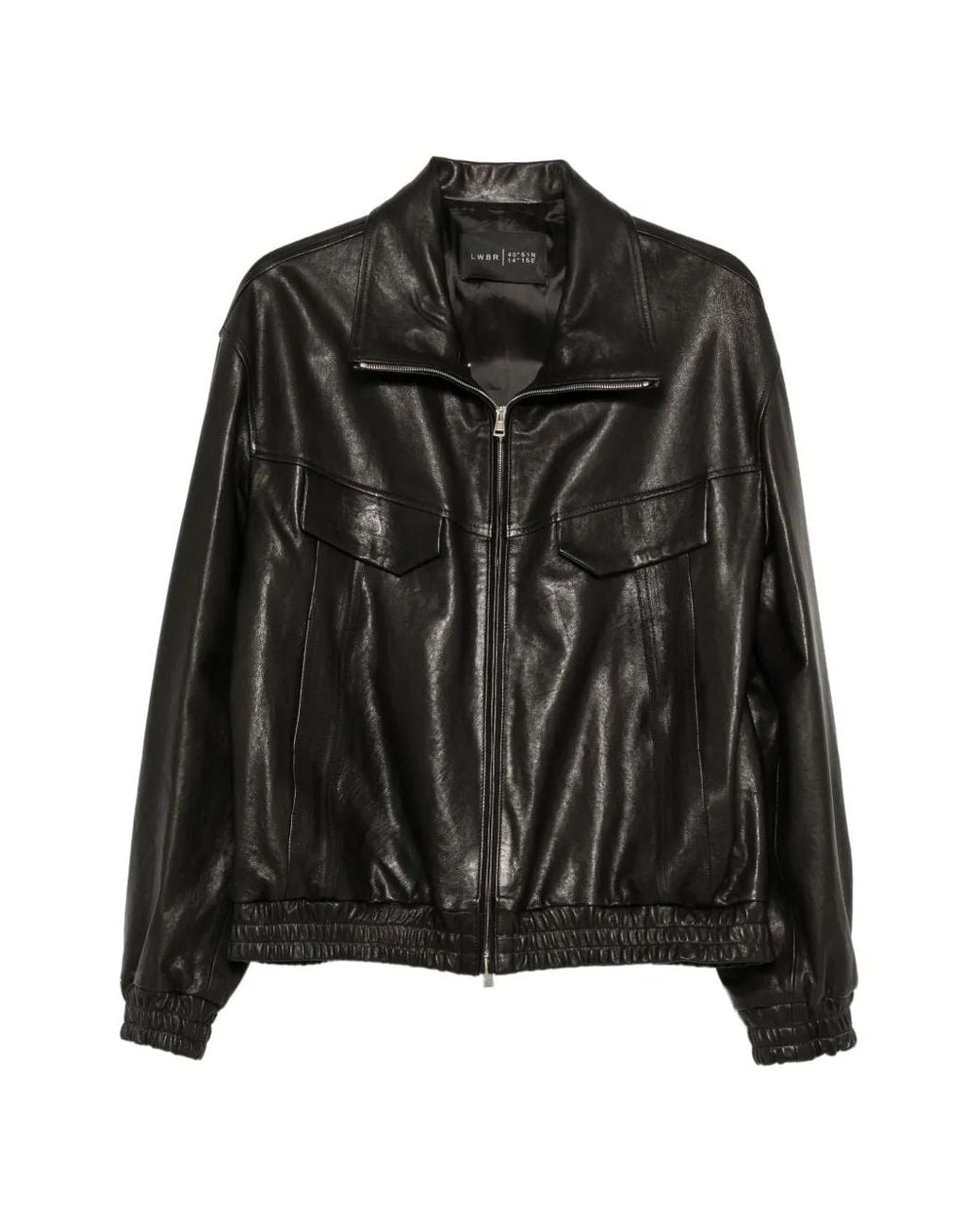Low Brand Black Zip-Up Leather Jacket for men