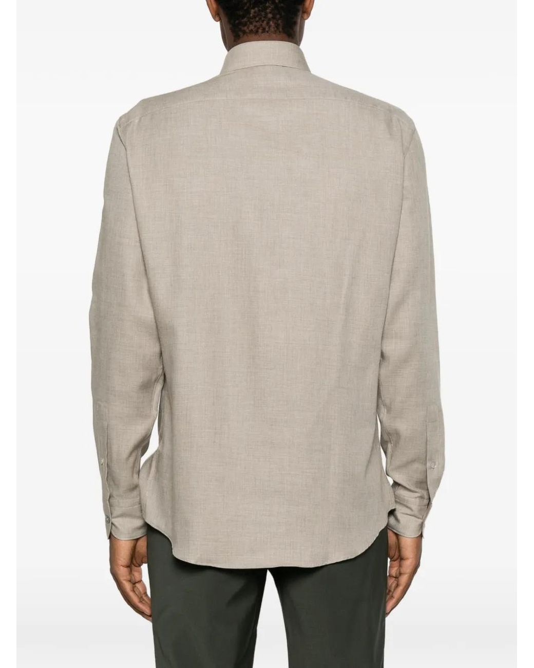 Zegna Natural Chemise Boutonnée À Manches Longues for men