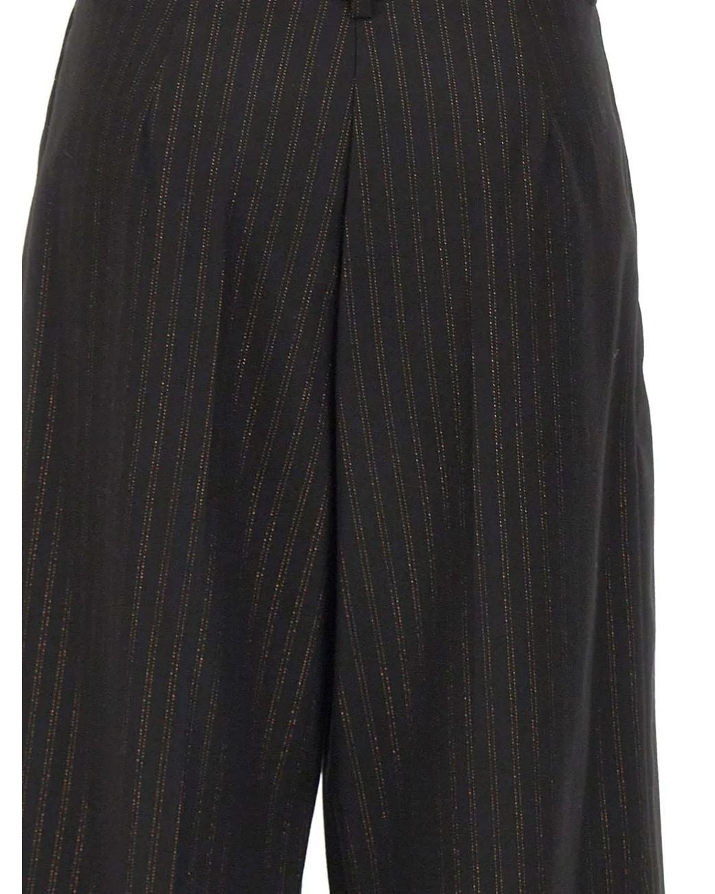 Kaos Gray Pinstripe-Pattern Pleated Shorts
