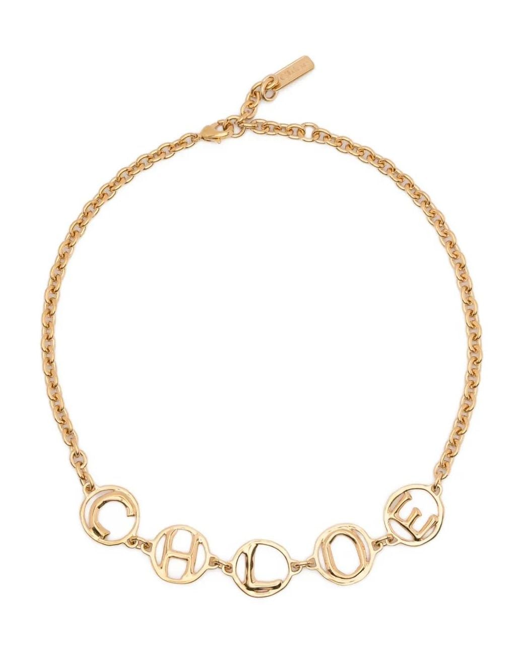 Collier Script Réglable Chloé en coloris Metallic