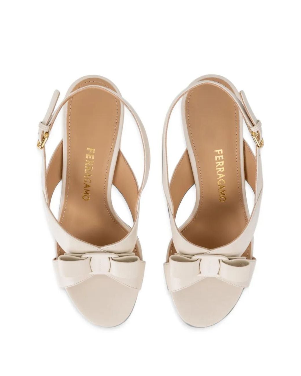Ferragamo Natural Vara Bow Platform Sandals