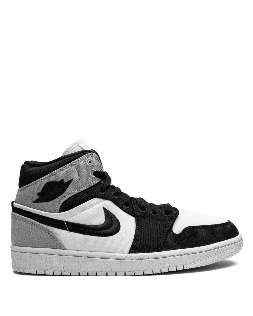 Nike White Air Jordan 1 Mid Canvas Mid-Top Trainers