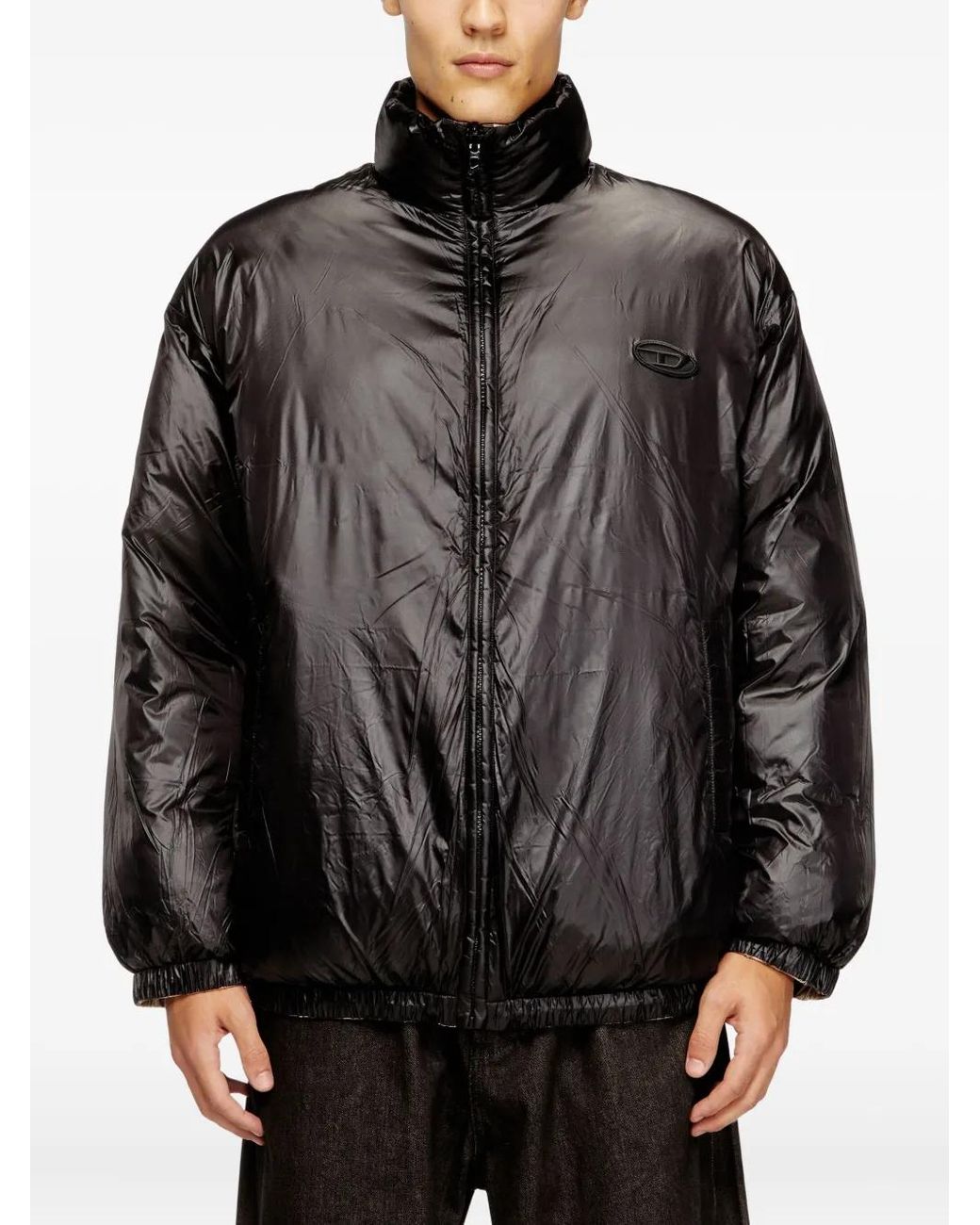 DIESEL Brown Reversible Padded Bomber Jacket for men