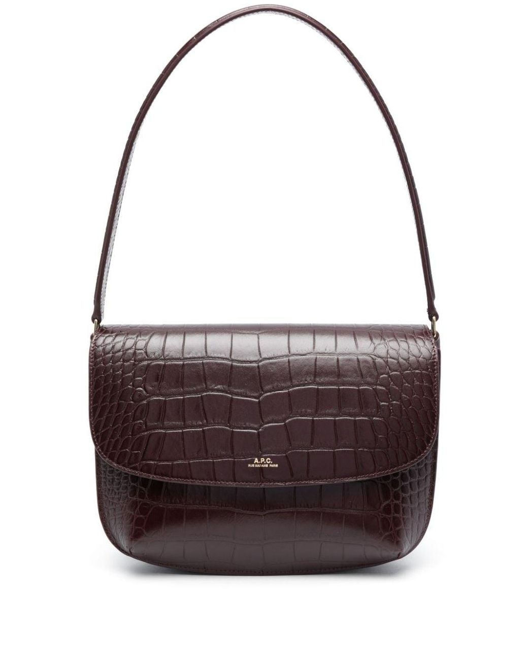 A.P.C. Sarah Croc embossed Shoulder Bag in Purple Lyst Australia
