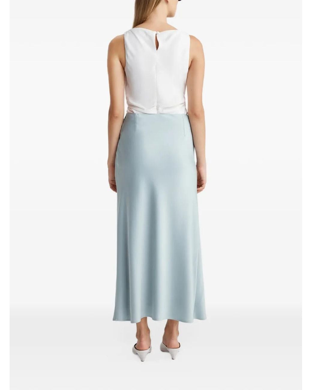 Anna Quan Blue Avery Twist-Detail Skirt