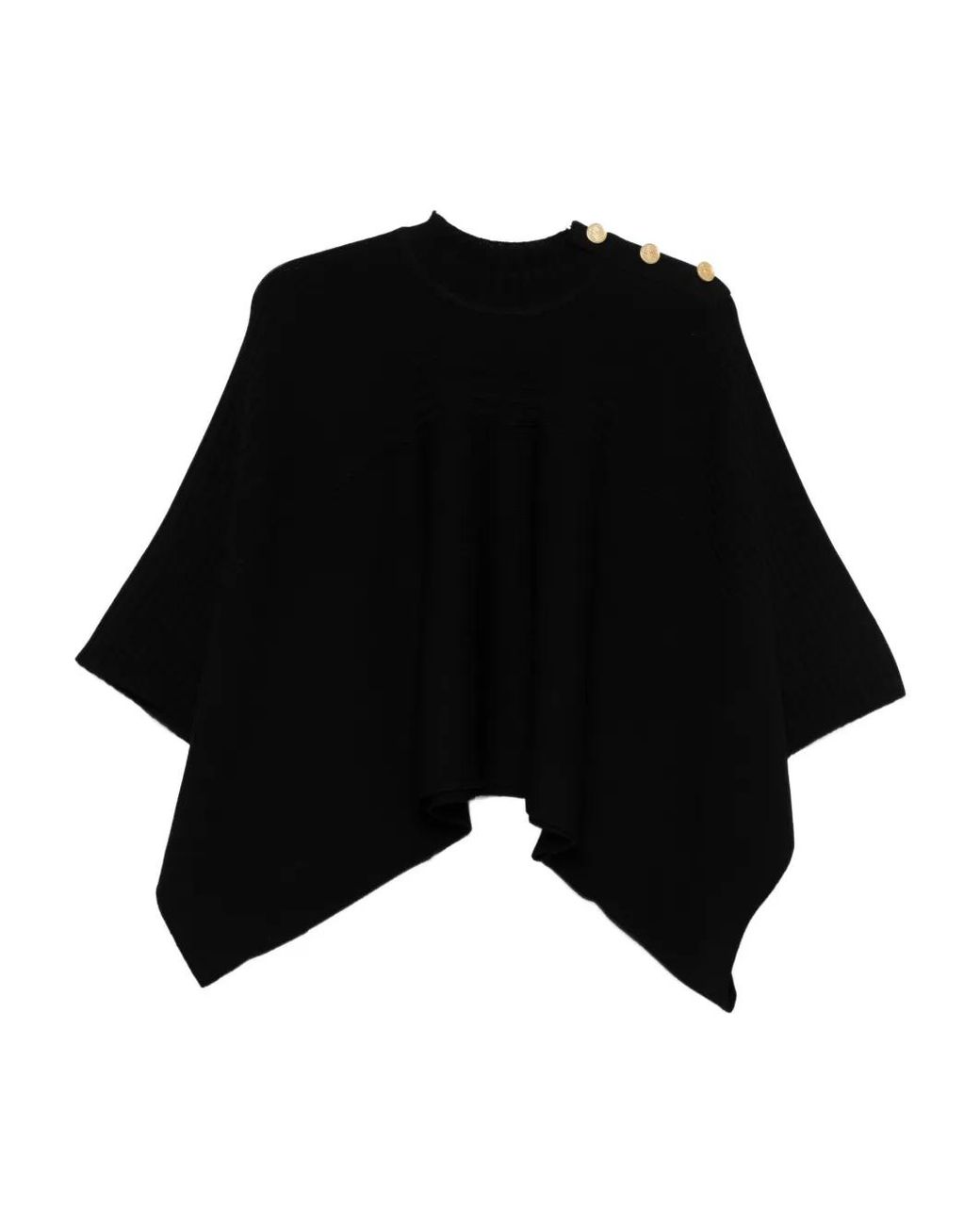 Karl Lagerfeld Black Knit Poncho