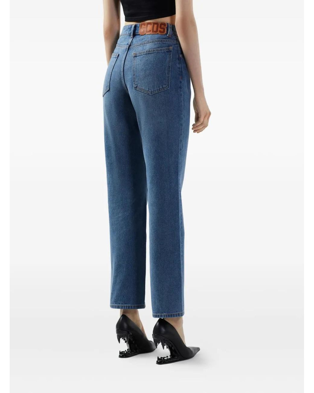 Gcds Blue Straight-Leg Jeans