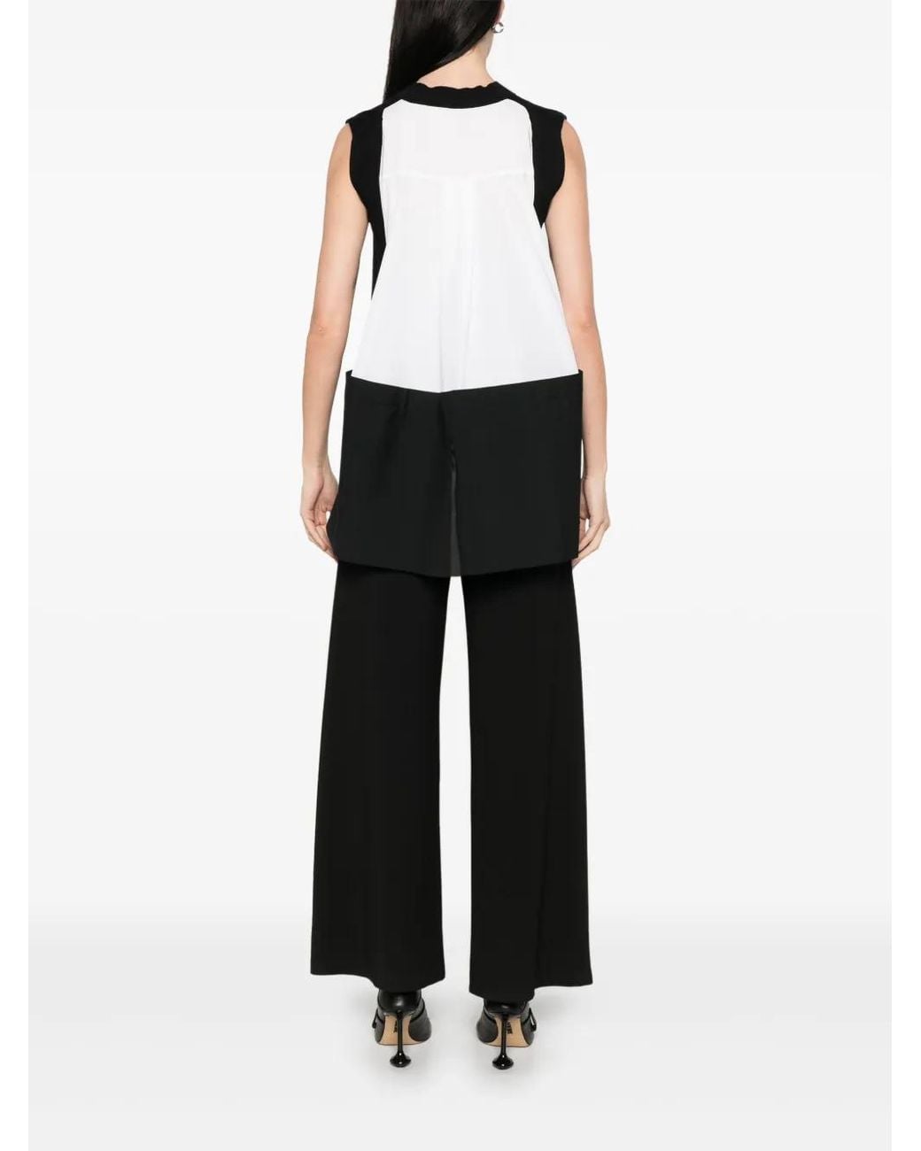 Sacai Black Colourblock Vest
