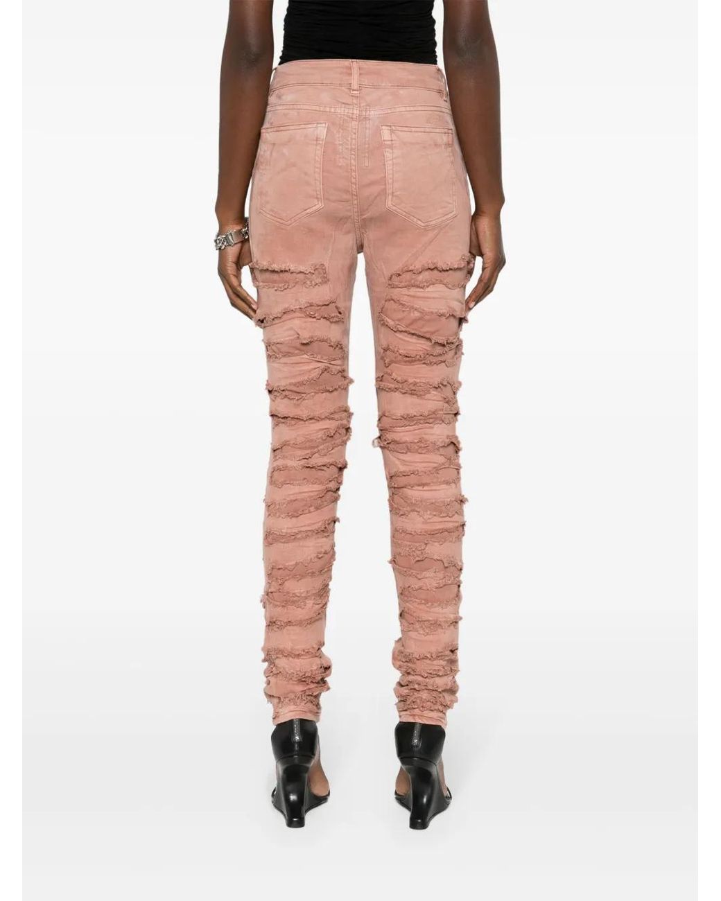 Rick Owens Pink Detroit Cut Skinny Jeans