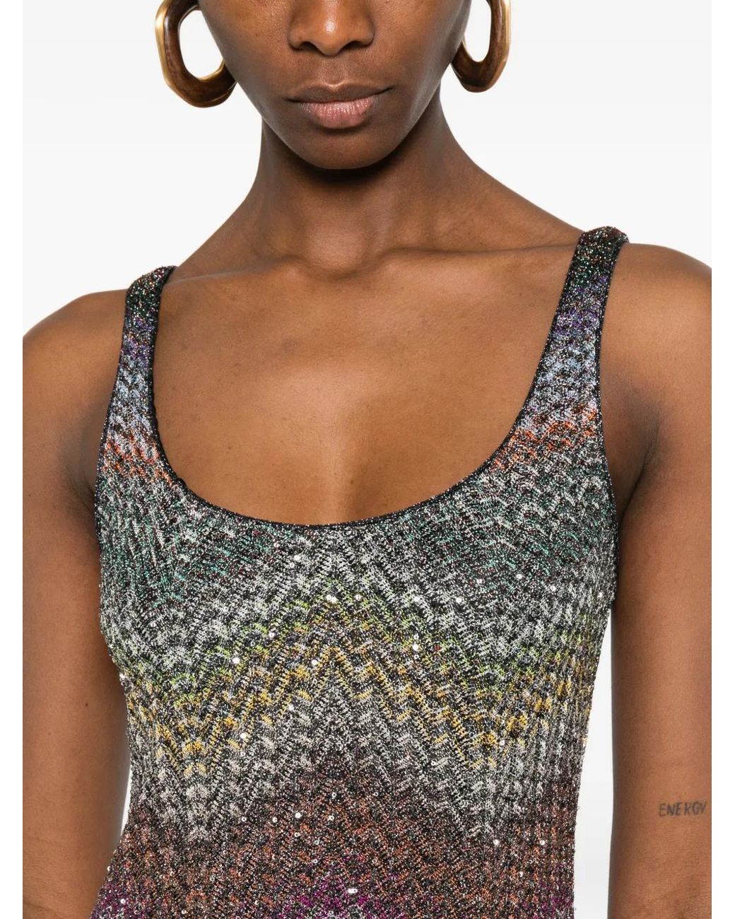 Missoni Gray Scoop-Neck Mini Dress