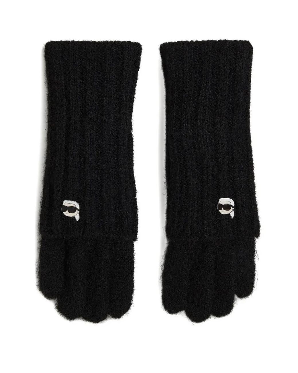 Karl Lagerfeld Black Ikon Pin Knitted Gloves