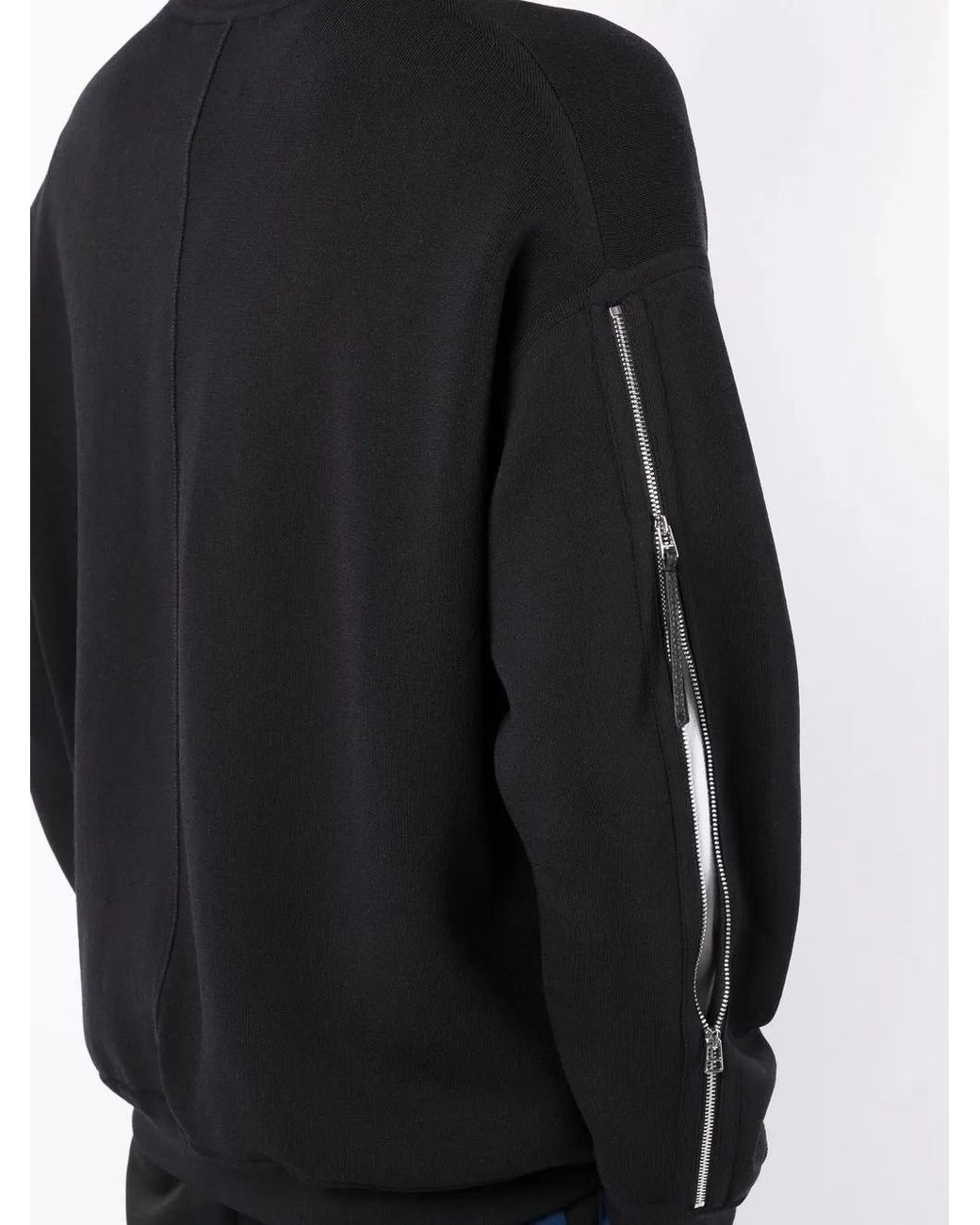 3.1 Phillip Lim Black Crewneck Zip-Sleeve Jumper for men