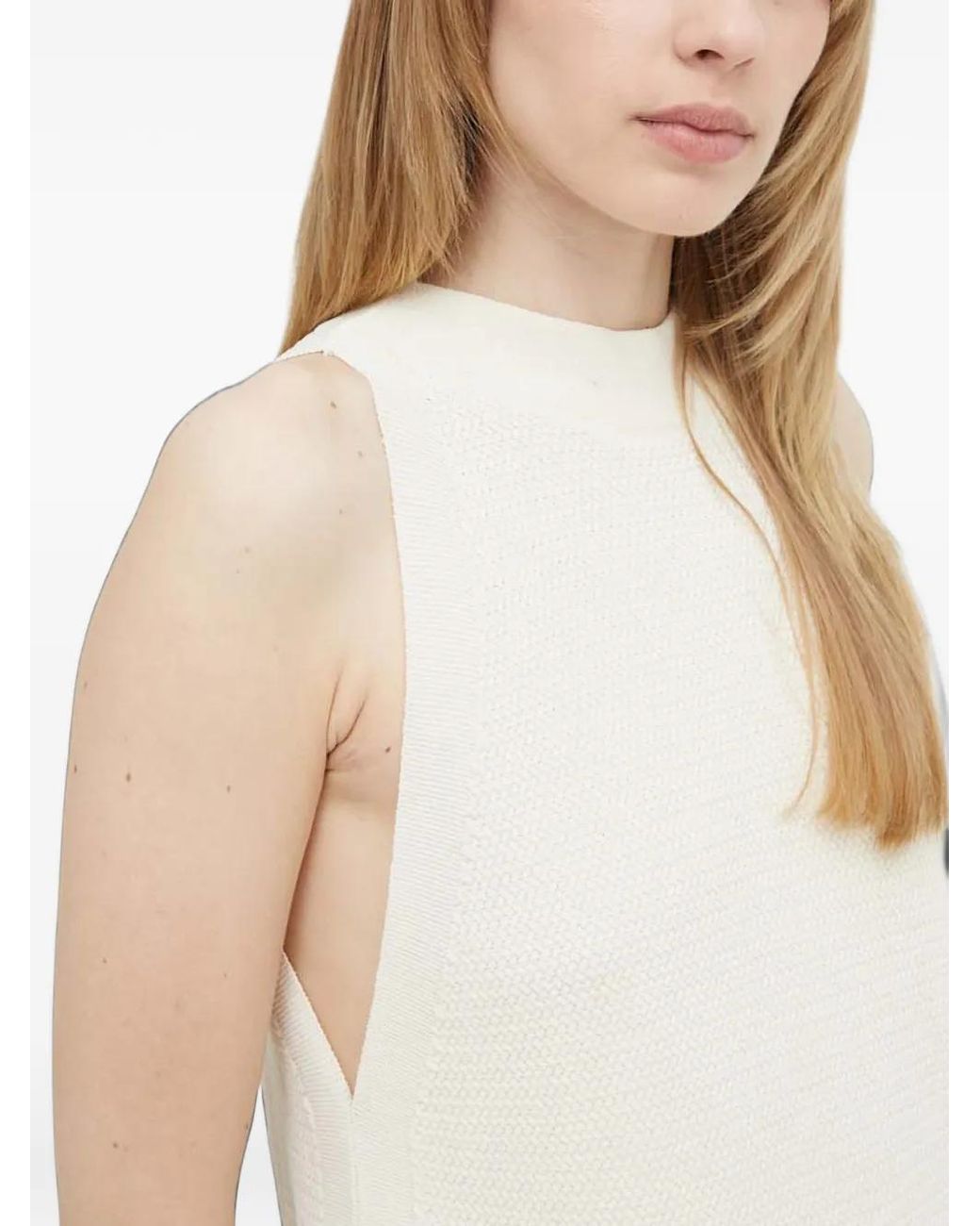 Bruuns Bazaar White Gallberry Devika Side-Slit High-Neck Blouse