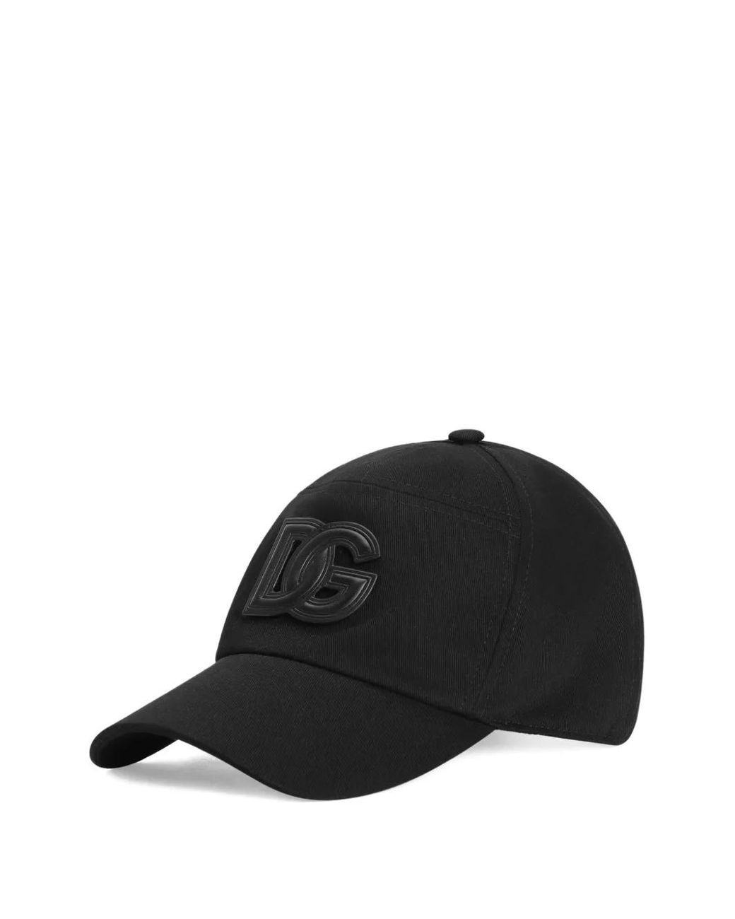 Dolce & Gabbana Black Logo-Appliqué Cap for men