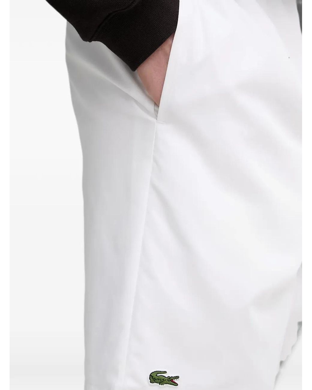 Lacoste White Short À Patch Logo for men