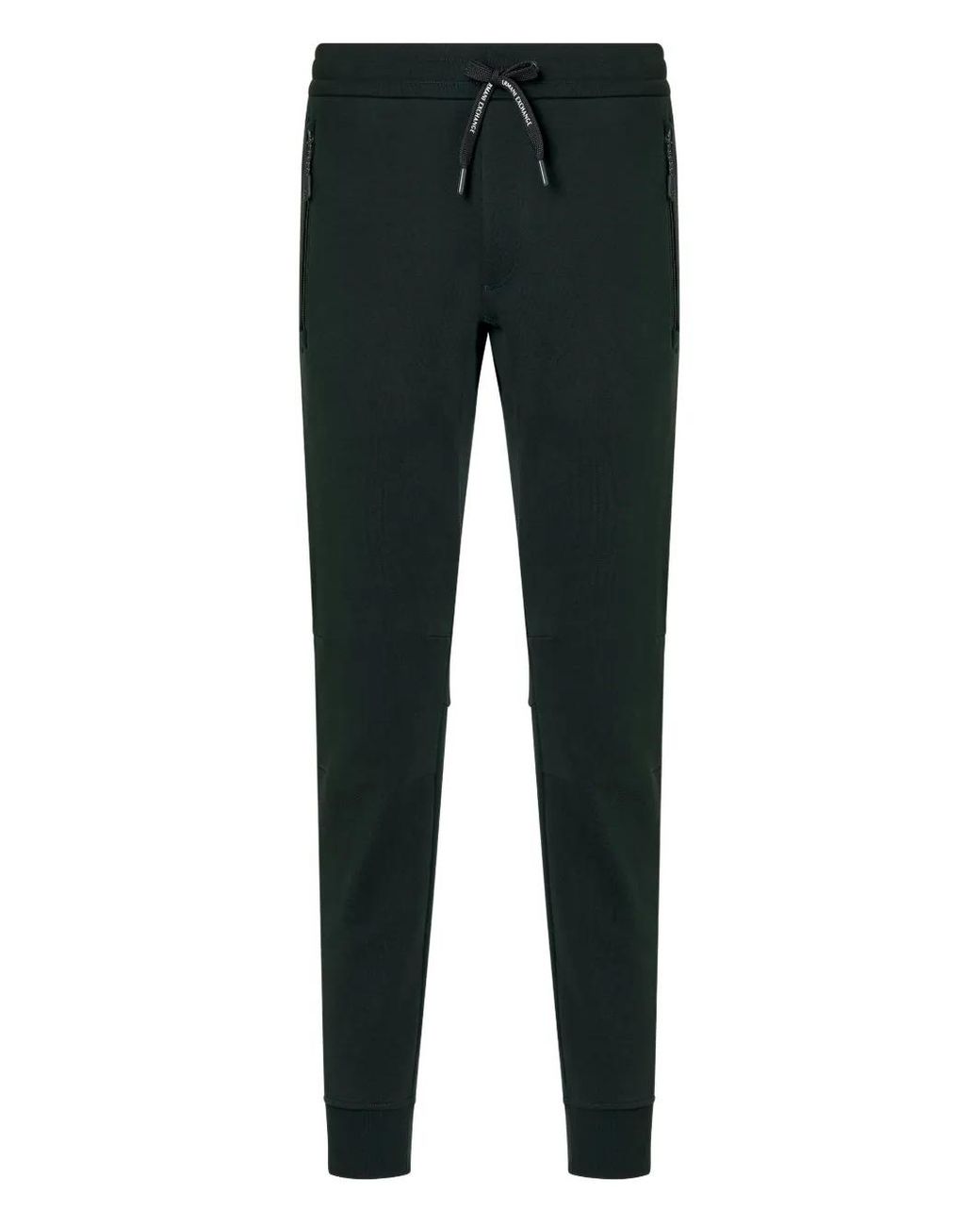 ARMANI EXCHANGE Black Zip-Pocket Drawstring Track Pants for men