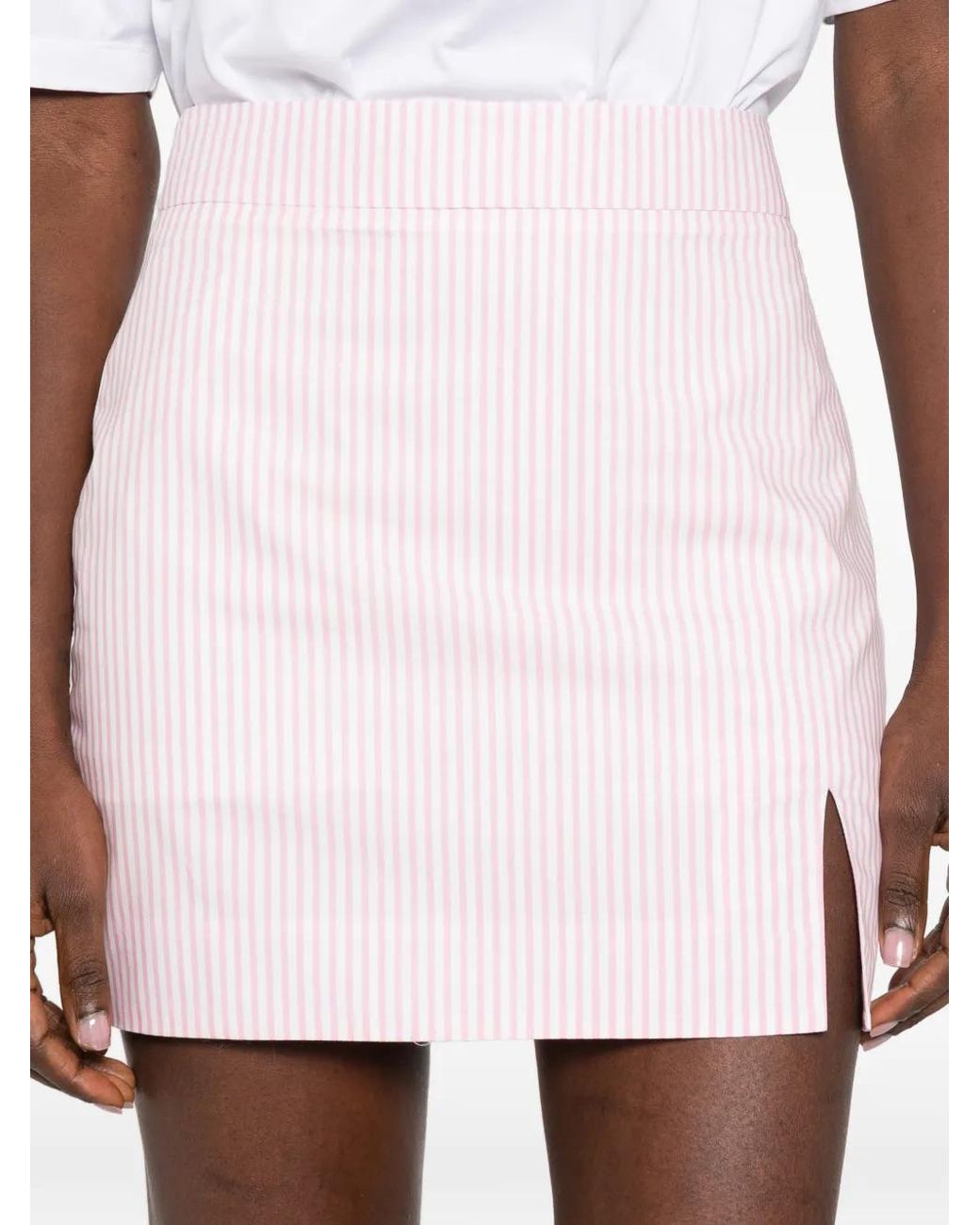 ROWEN ROSE Pink Striped Mini Skirt