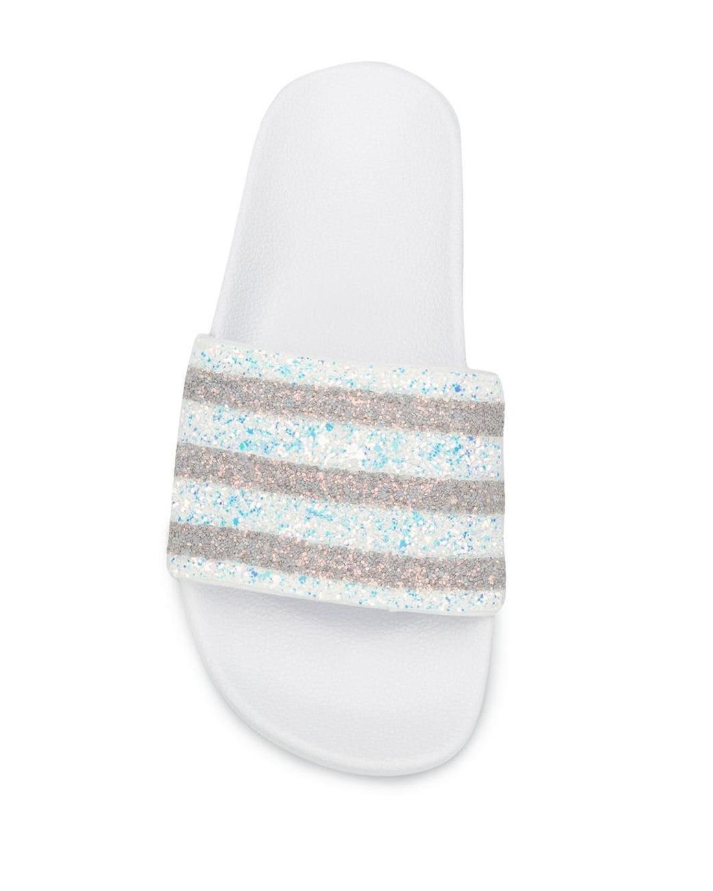 Brun sværge teleskop adidas Adilette Glitter Slides in White | Lyst