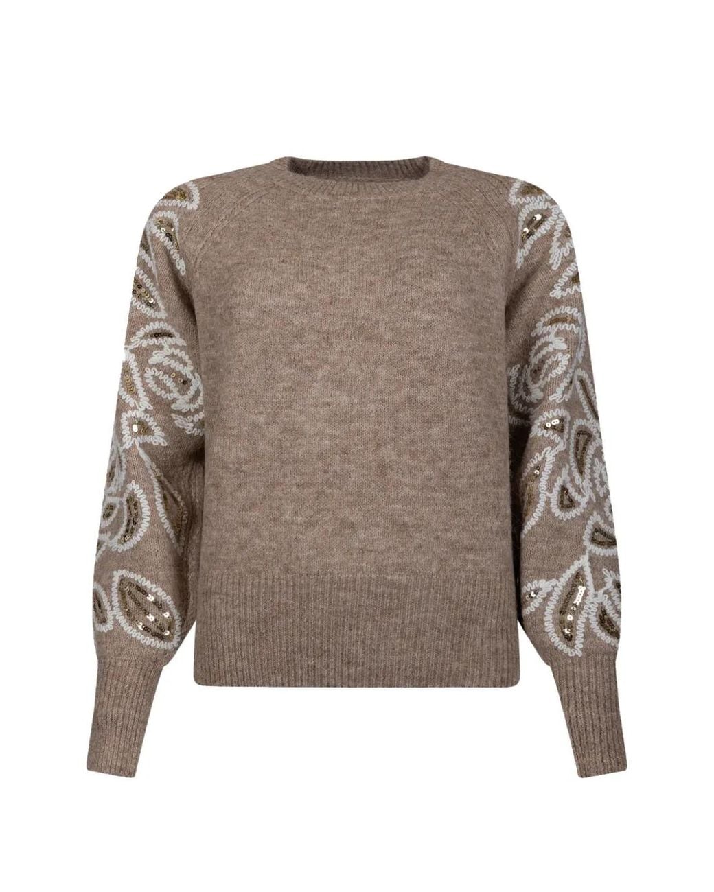 Rene' Derhy Brown Pull Brodé De Sequins