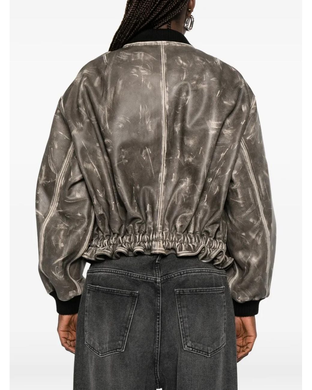 DUCIE Brown Luna Distressed Jacket