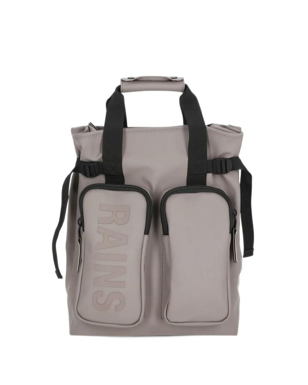 Rains Gray Texel Logo-Embossed Backpack for men