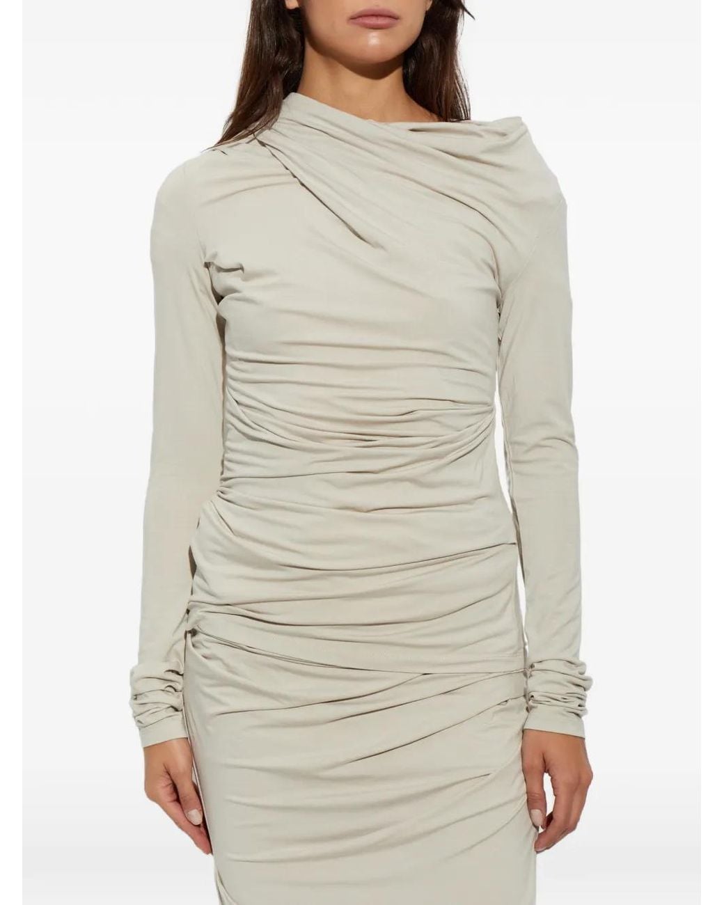 Entire studios Gray Draped Long-Sleeve Top