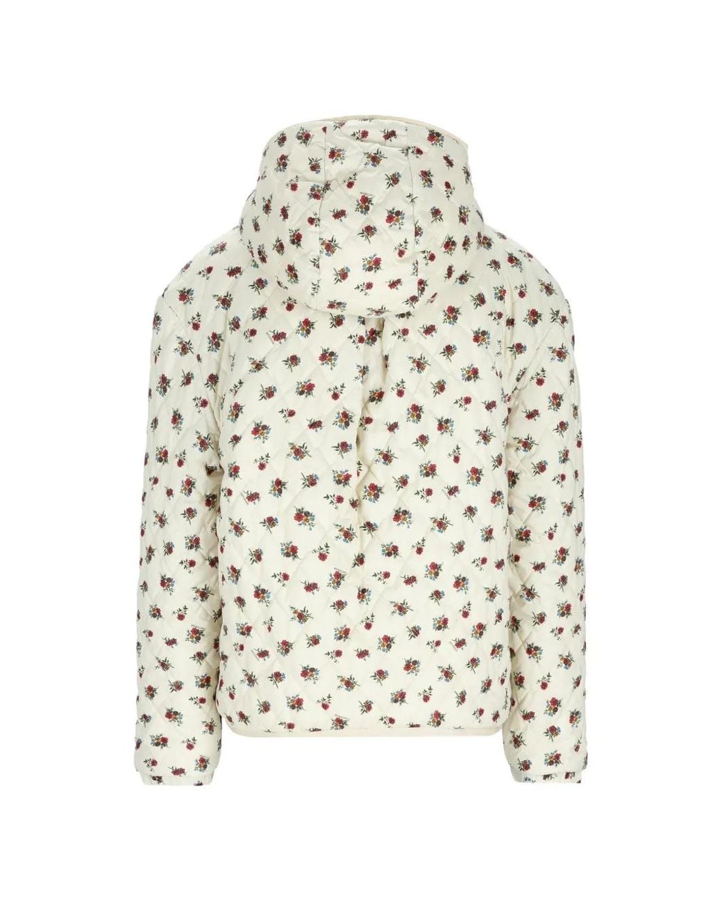 Moncler Natural Reversible Floral-Print Puffer Jacket