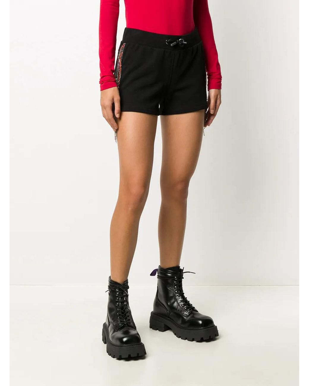 Philipp Plein Black Logo Drawstring Shorts