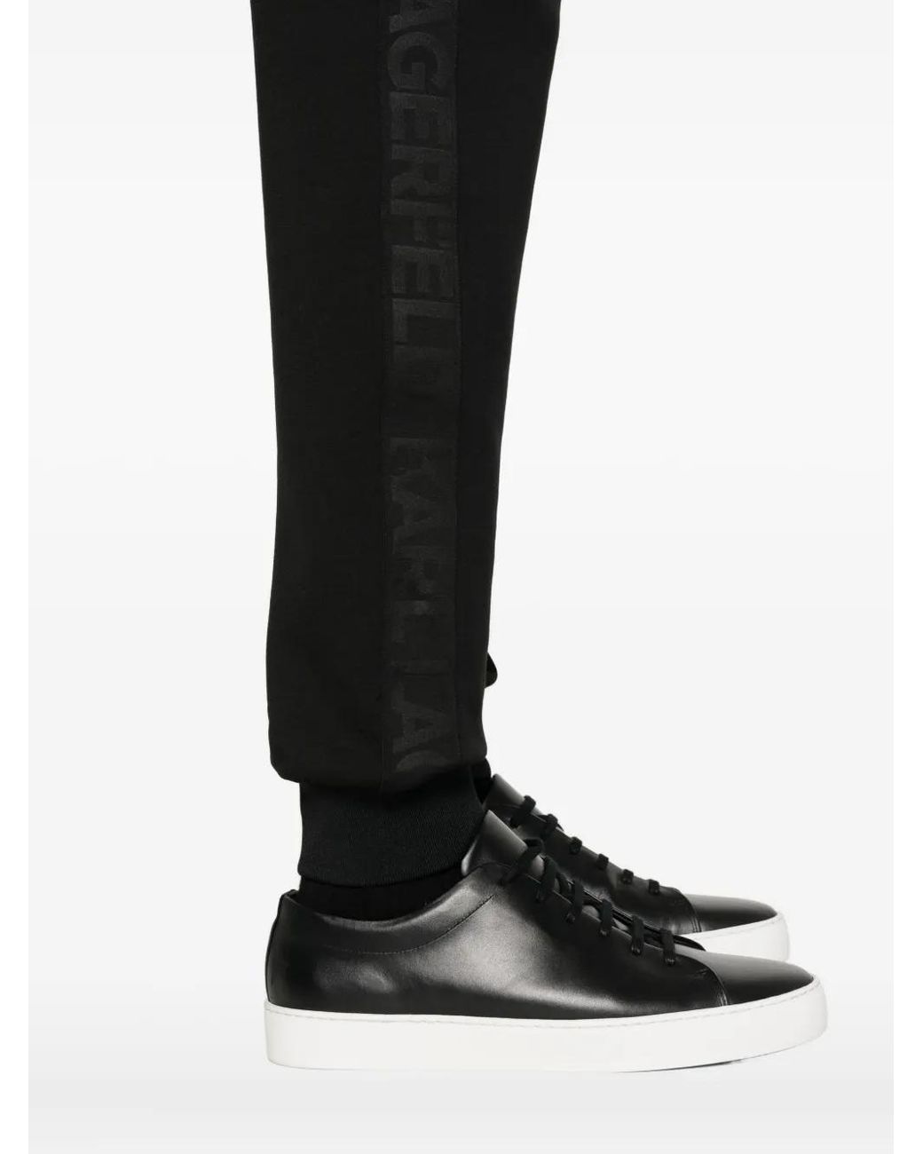 Karl Lagerfeld Black Logo-Detail Track Pants for men