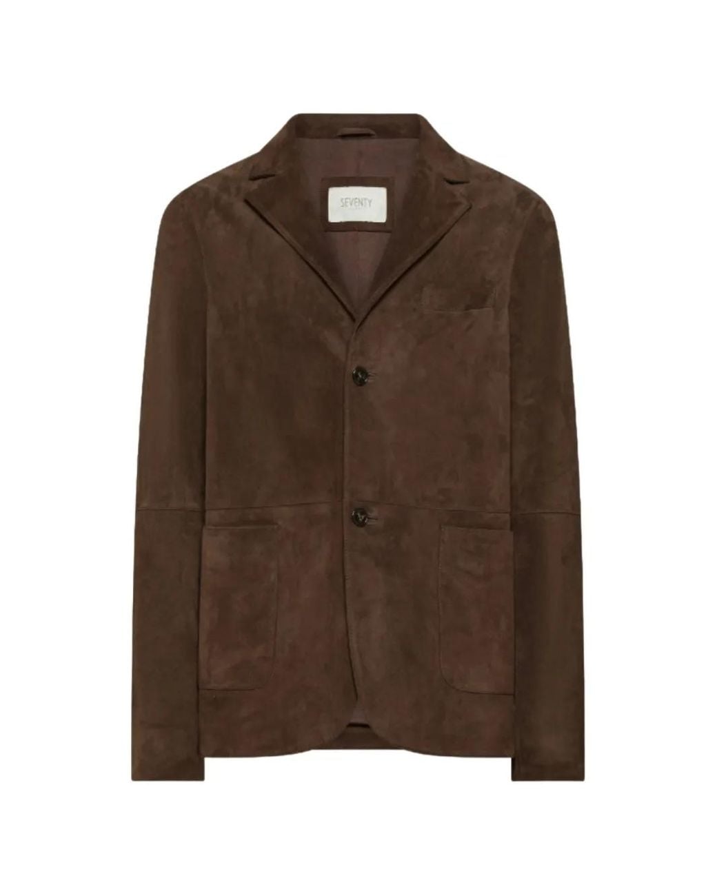 Seventy Brown Suede Notched-Lapel Jacket for men