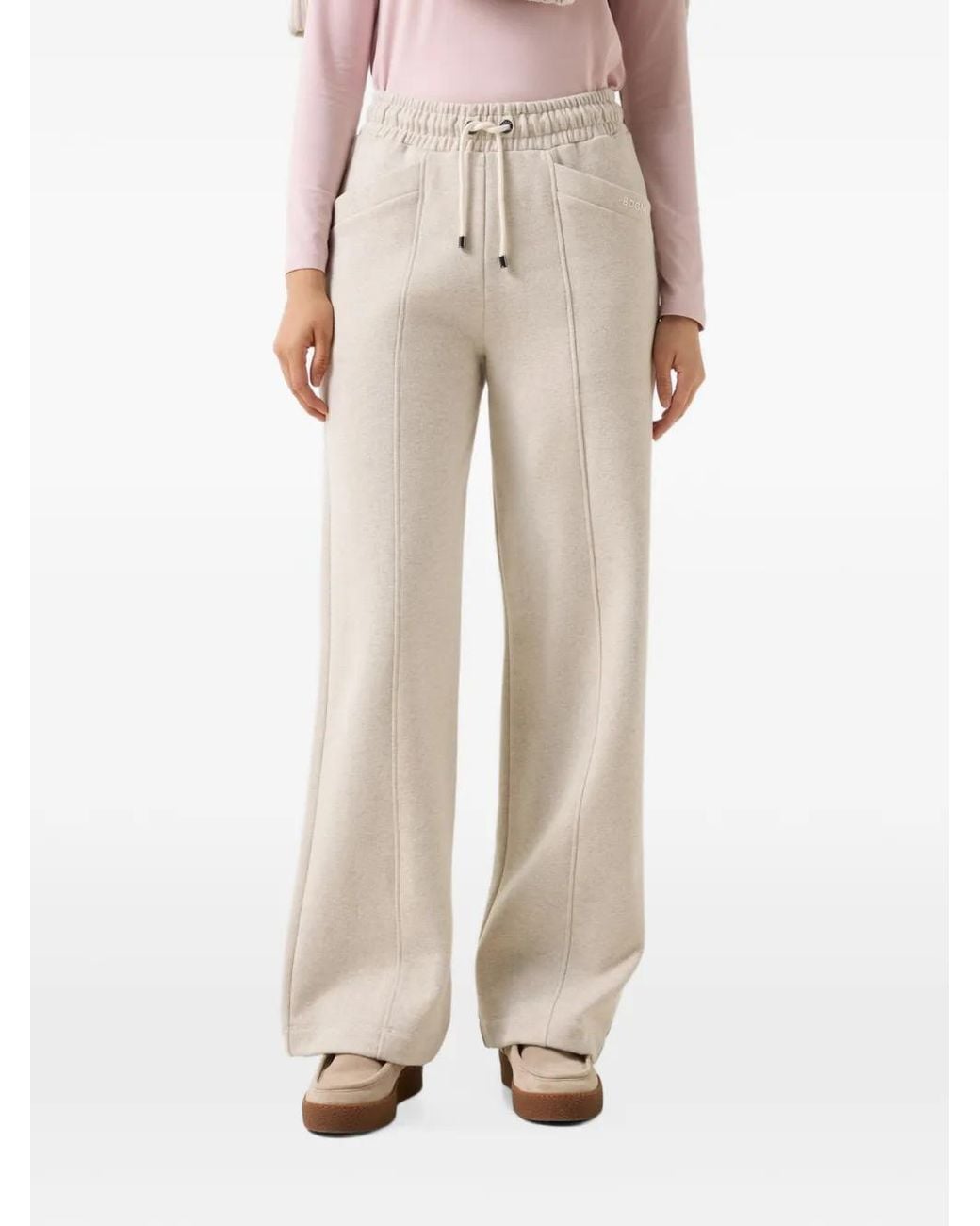 Bogner White Toto Wide-Leg Track Pants